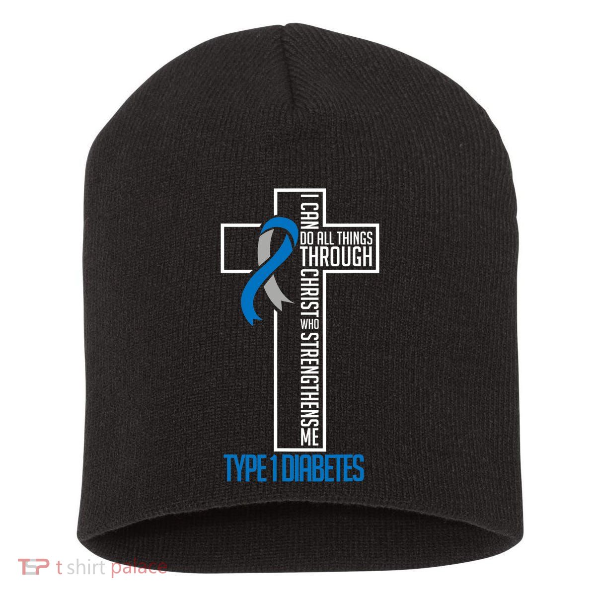 I Can Do Things Jesus Who Strenghtens Me Diabetes Type 1 Short Acrylic Beanie