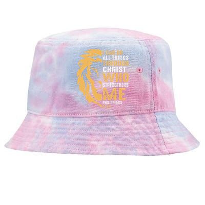 I Can Do All Things Through Christ Lion Faith Tie-Dyed Bucket Hat