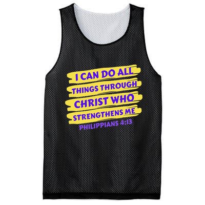 I Can Do All Things Through Christ Who Strengthens Me Mesh Reversible Basketball Jersey Tank