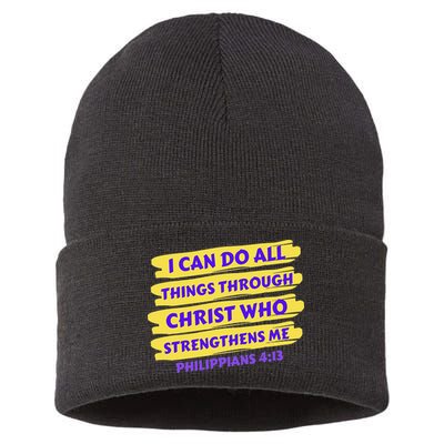 I Can Do All Things Through Christ Who Strengthens Me Sustainable Knit Beanie