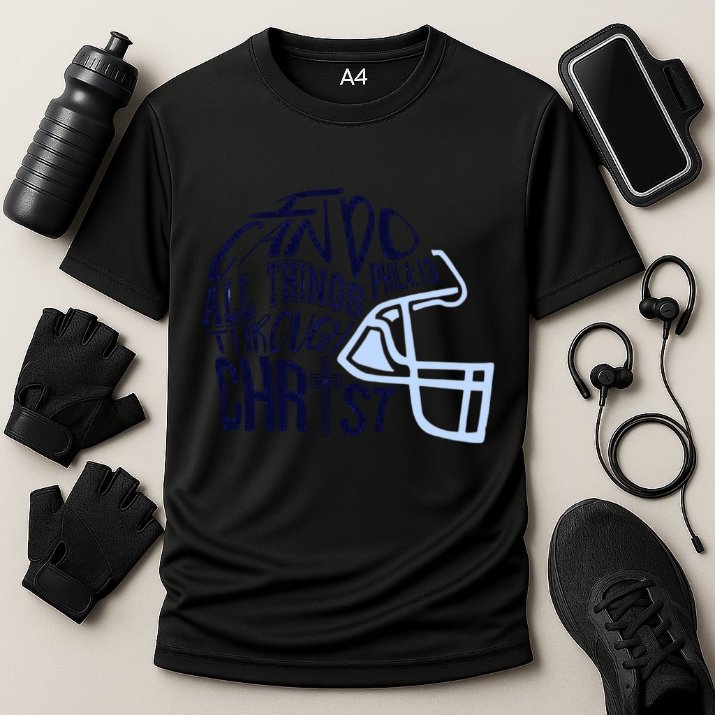 I Can Do All Things Through Christ Football Performance Shirt