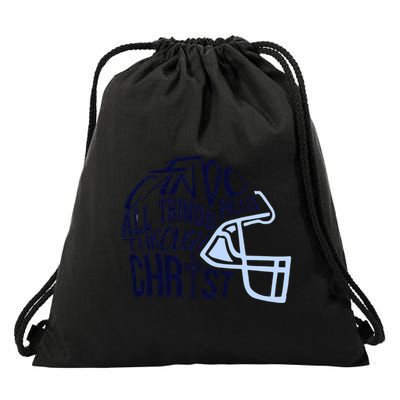 I Can Do All Things Through Christ Football Drawstring Bag