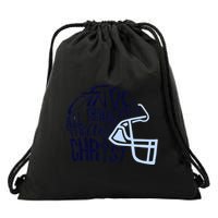 I Can Do All Things Through Christ Football Drawstring Bag