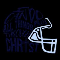 I Can Do All Things Through Christ Football Drawstring Bag
