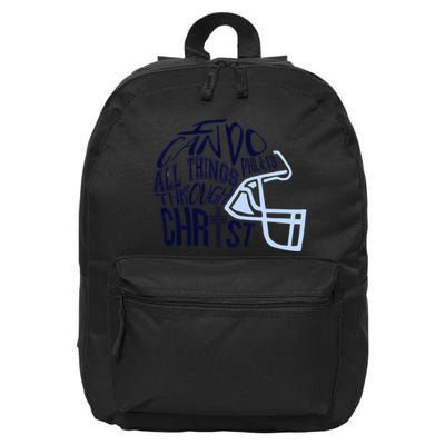 I Can Do All Things Through Christ Football 16 in Basic Backpack