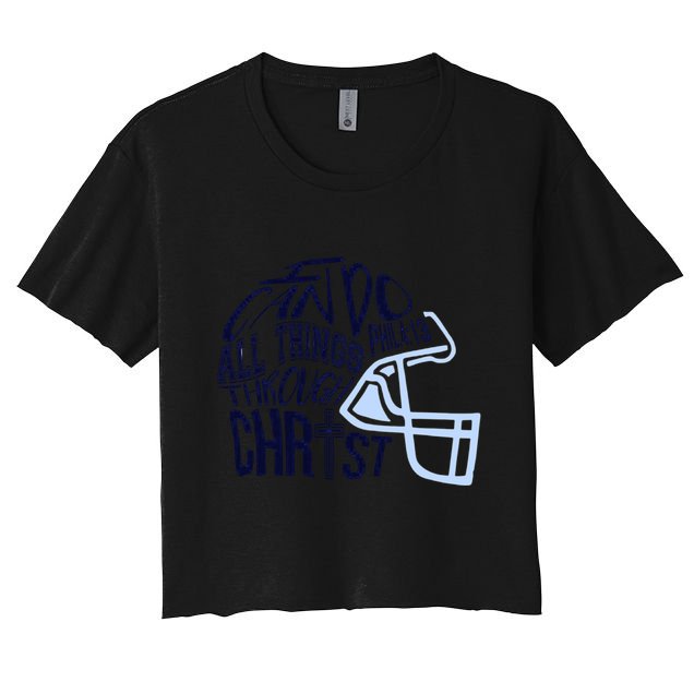 I Can Do All Things Through Christ Football Women's Crop Top Tee