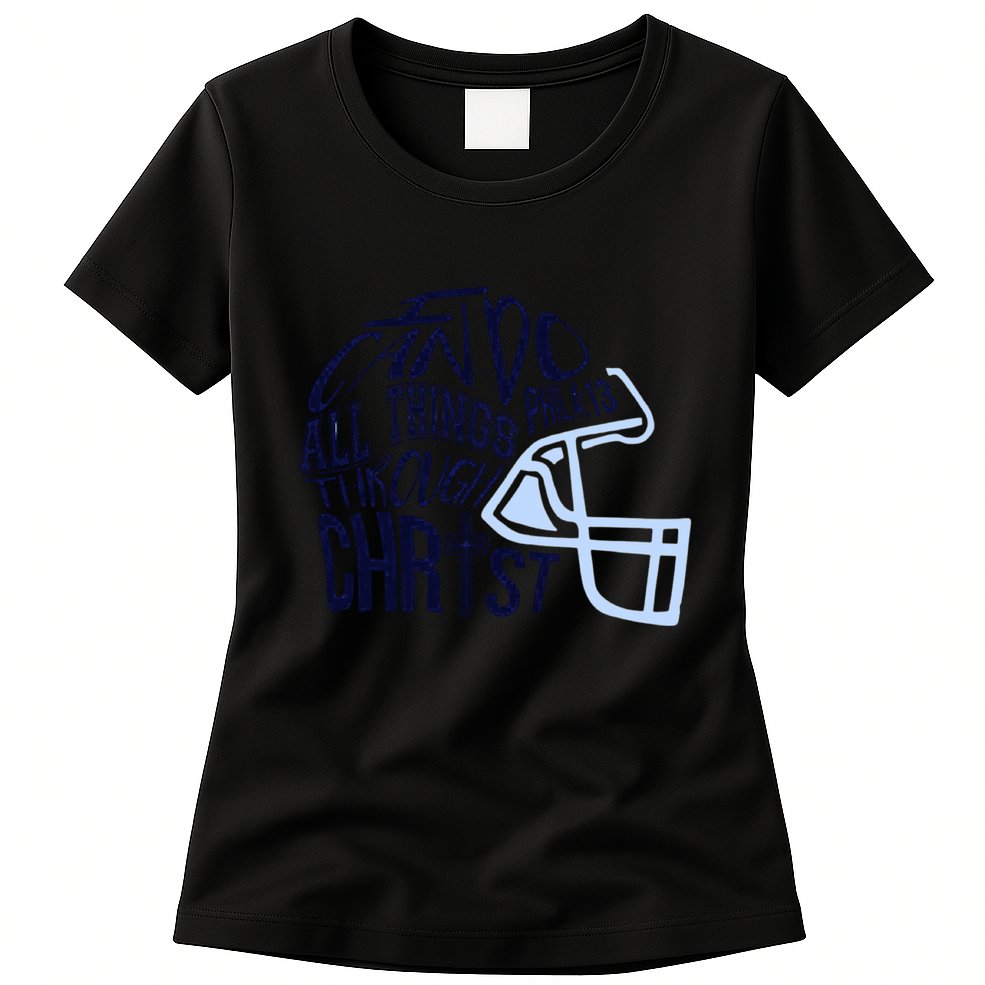 I Can Do All Things Through Christ Football Womens T-Shirt