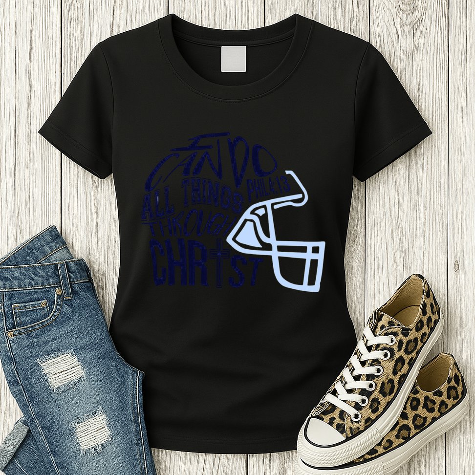 I Can Do All Things Through Christ Football Womens T-Shirt