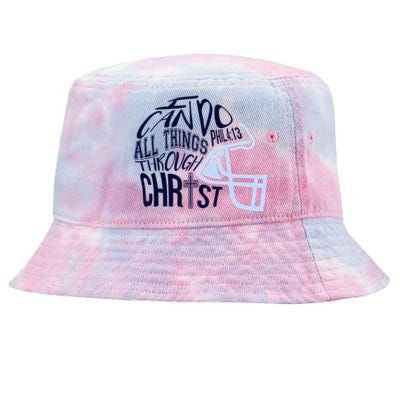 I Can Do All Things Through Christ Football Tie-Dyed Bucket Hat