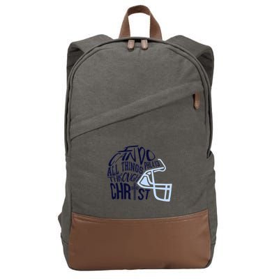 I Can Do All Things Through Christ Football Cotton Canvas Backpack