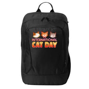 International Cat Day Funny Cute Quote Gift City Backpack