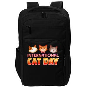 International Cat Day Funny Cute Quote Gift Impact Tech Backpack