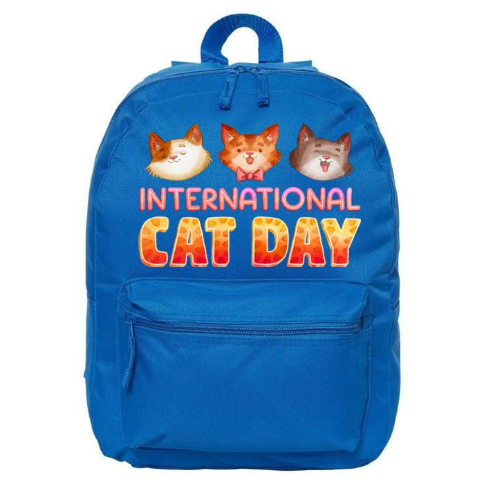 International Cat Day Funny Cute Quote Gift 16 in Basic Backpack