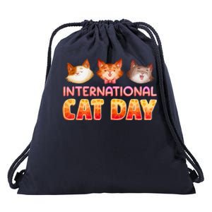 International Cat Day Funny Cute Quote Gift Drawstring Bag