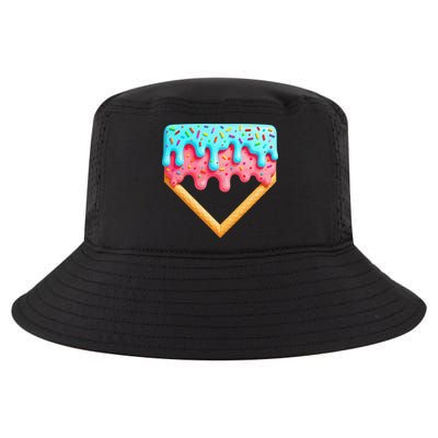 Ice Cream Drip Baseball Stuff Baseball Home Plate Dripping Cool Comfort Performance Bucket Hat