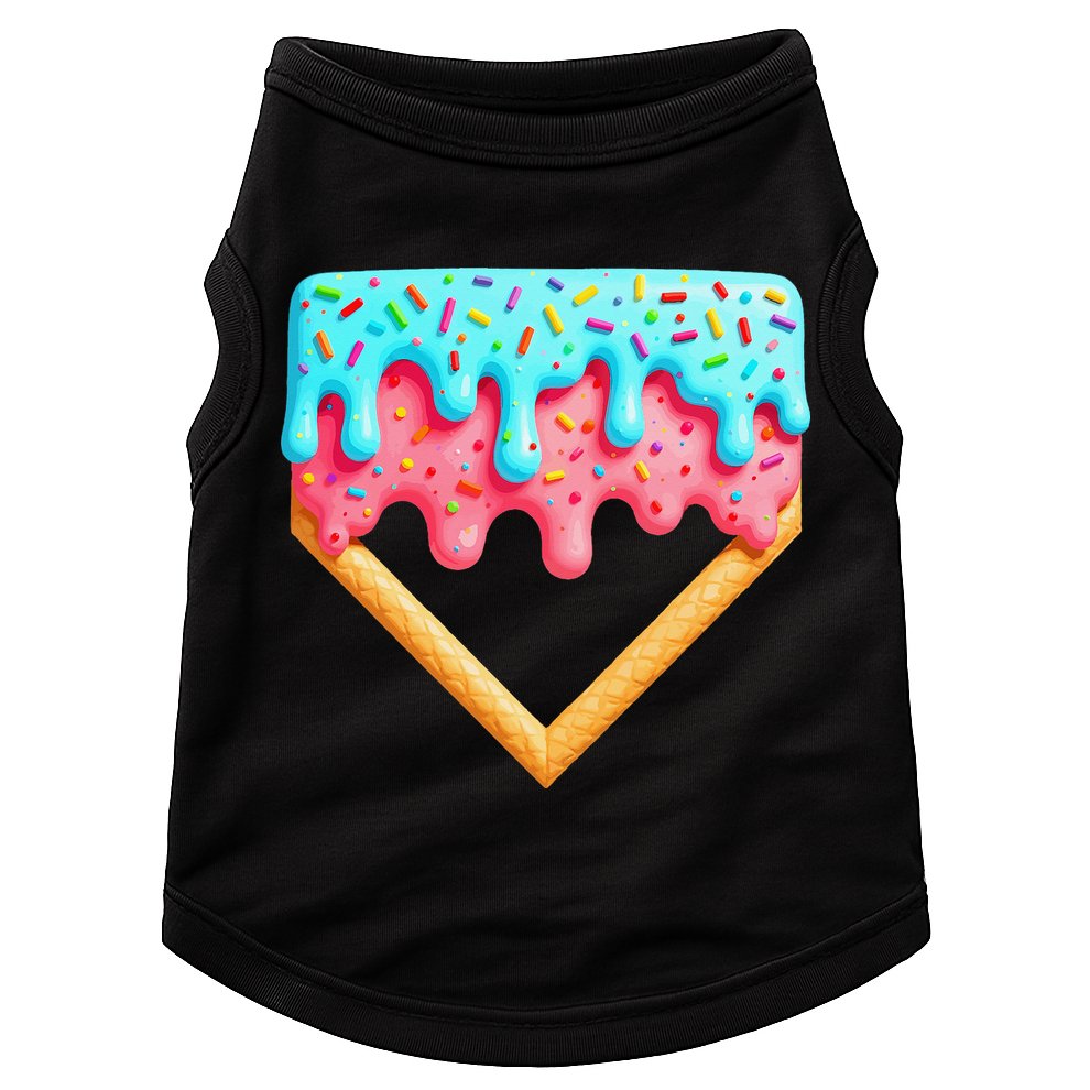 Ice Cream Drip Baseball Stuff Baseball Home Plate Dripping Doggie Tank