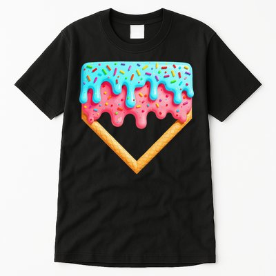 Ice Cream Drip Baseball Stuff Baseball Home Plate Dripping Tall T-Shirt