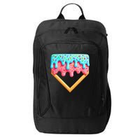 Ice Cream Drip Baseball Stuff Baseball Home Plate Dripping City Backpack