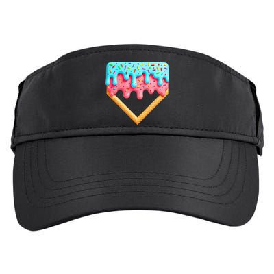 Ice Cream Drip Baseball Stuff Baseball Home Plate Dripping Adult Drive Performance Visor