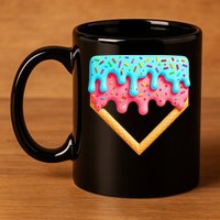 Ice Cream Drip Baseball Stuff Baseball Home Plate Dripping 11oz C Handle Ceramic Mug