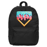 Ice Cream Drip Baseball Stuff Baseball Home Plate Dripping 16 in Basic Backpack