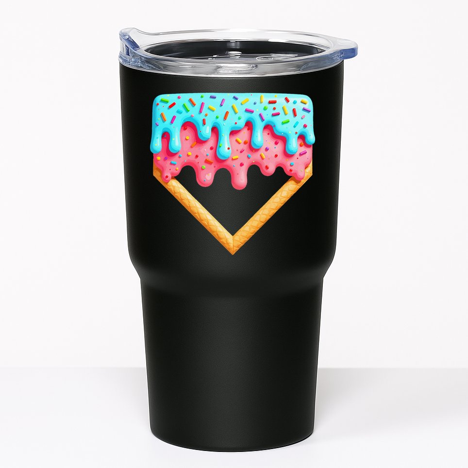 Ice Cream Drip Baseball Stuff Baseball Home Plate Dripping Tumbler