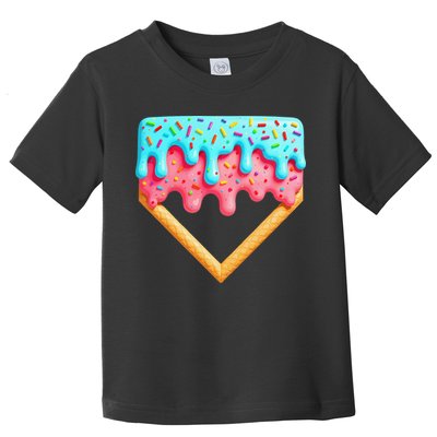 Ice Cream Drip Baseball Stuff Baseball Home Plate Dripping Toddler T-Shirt