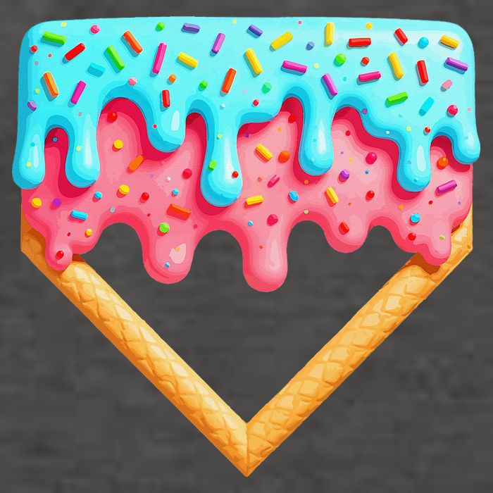 Ice Cream Drip Baseball Stuff Baseball Home Plate Dripping Vector Backpack