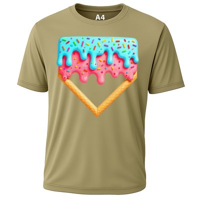 Ice Cream Drip Baseball Stuff Baseball Home Plate Dripping Performance Shirt
