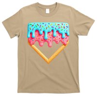 Ice Cream Drip Baseball Stuff Baseball Home Plate Dripping T-Shirt