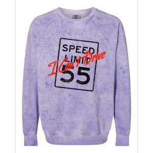 I Can't Drive 55 Distressed Colorblast Crewneck Sweatshirt