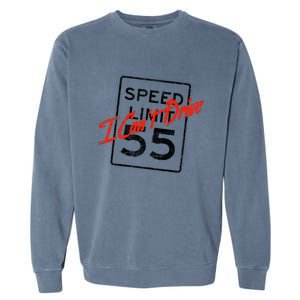 I Can't Drive 55 Distressed Garment-Dyed Sweatshirt