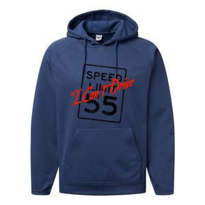 I Can't Drive 55 Distressed Performance Fleece Hoodie