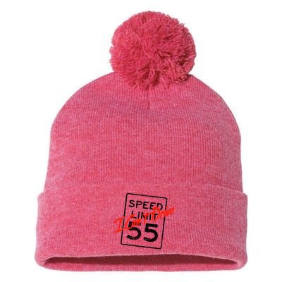 I Can't Drive 55 Distressed Pom Pom 12in Knit Beanie