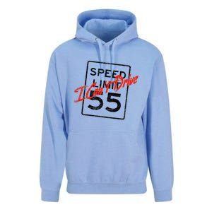 I Can't Drive 55 Distressed Unisex Surf Hoodie