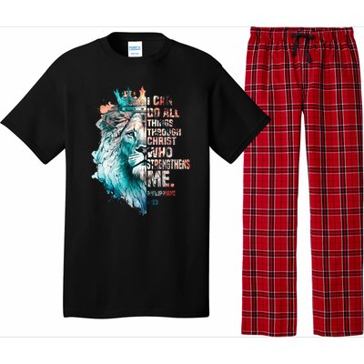 I Can Do All Things Through Christ Lion Faith Christian Pajama Set