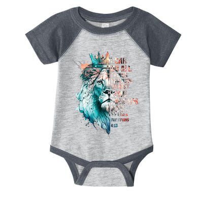 I Can Do All Things Through Christ Lion Faith Christian Infant Baby Jersey Bodysuit