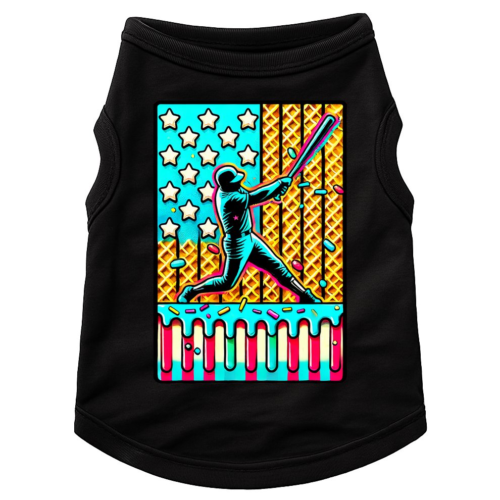 Ice Cream Drip Baseball Stuff Drip For B.oys American Flag Doggie Tank
