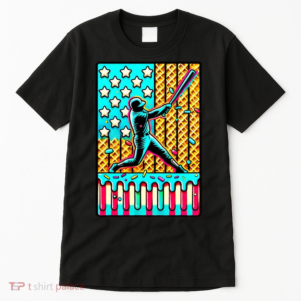 Ice Cream Drip Baseball Stuff Drip For B.oys American Flag Tall T-Shirt