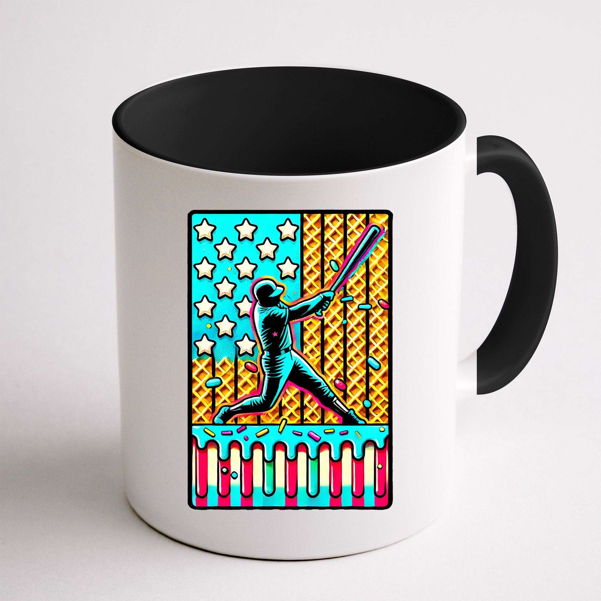 Ice Cream Drip Baseball Stuff Drip For B.oys American Flag Mug