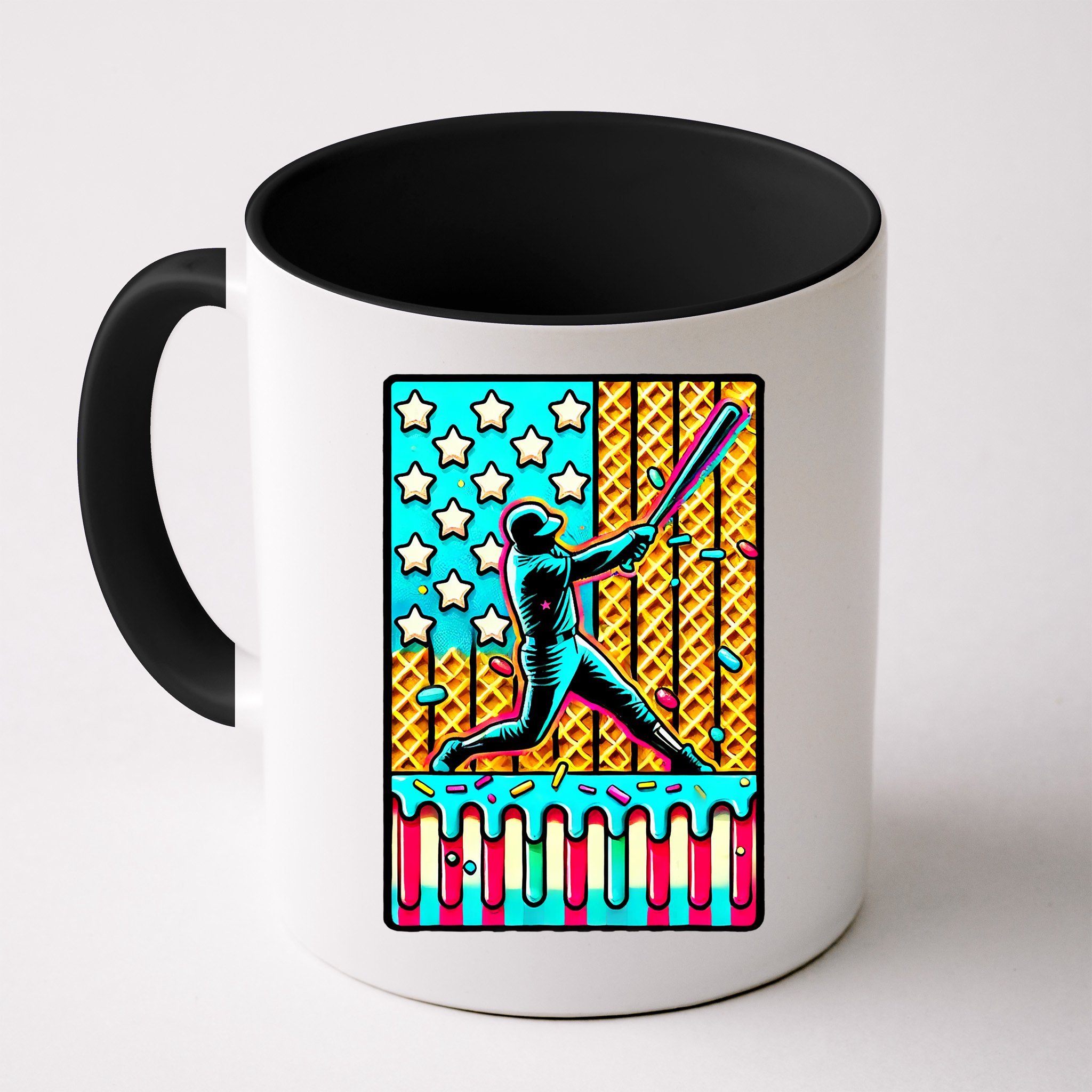 Ice Cream Drip Baseball Stuff Drip For B.oys American Flag Mug