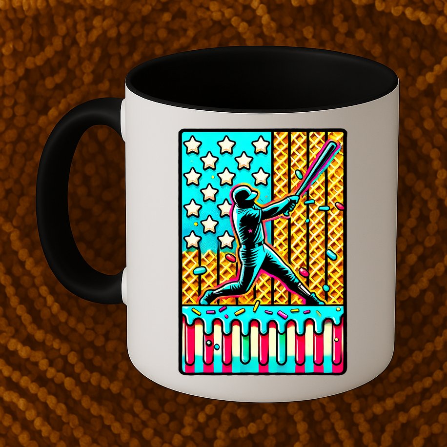 Ice Cream Drip Baseball Stuff Drip For B.oys American Flag Mug