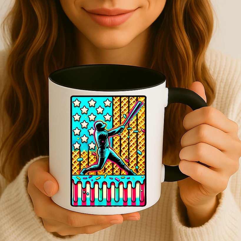 Ice Cream Drip Baseball Stuff Drip For B.oys American Flag Mug