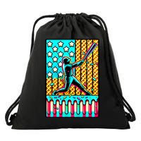 Ice Cream Drip Baseball Stuff Drip For B.oys American Flag Drawstring Bag