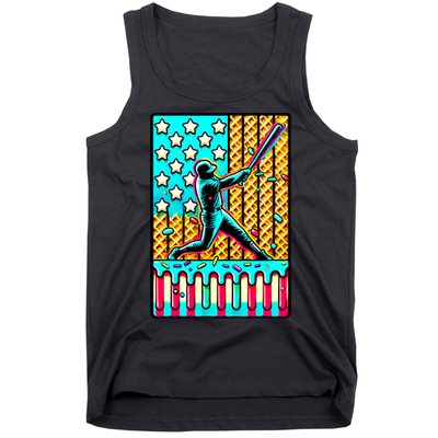 Ice Cream Drip Baseball Stuff Drip For B.oys American Flag Tank Top