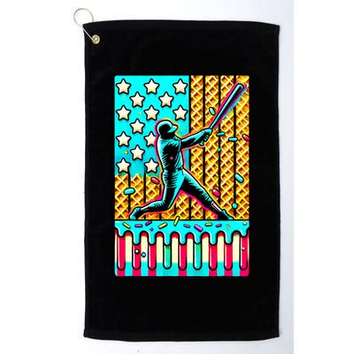Ice Cream Drip Baseball Stuff Drip For B.oys American Flag Golf Towel
