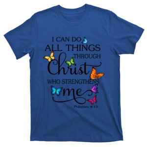 I Can Do All Things Through Christ Butterfly Art Religious Gift T-Shirt