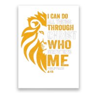 I Can Do All Thing Through Christ Lion Philippians Faith Poster