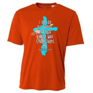 I Can Do All Things Through Christ Philippians 4:13 Bible Verse Cooling Performance Crew T-Shirt