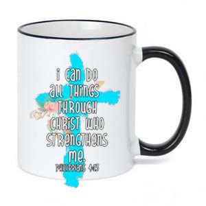 I Can Do All Things Through Christ Philippians 4:13 Bible Verse 11oz Black Color Changing Mug